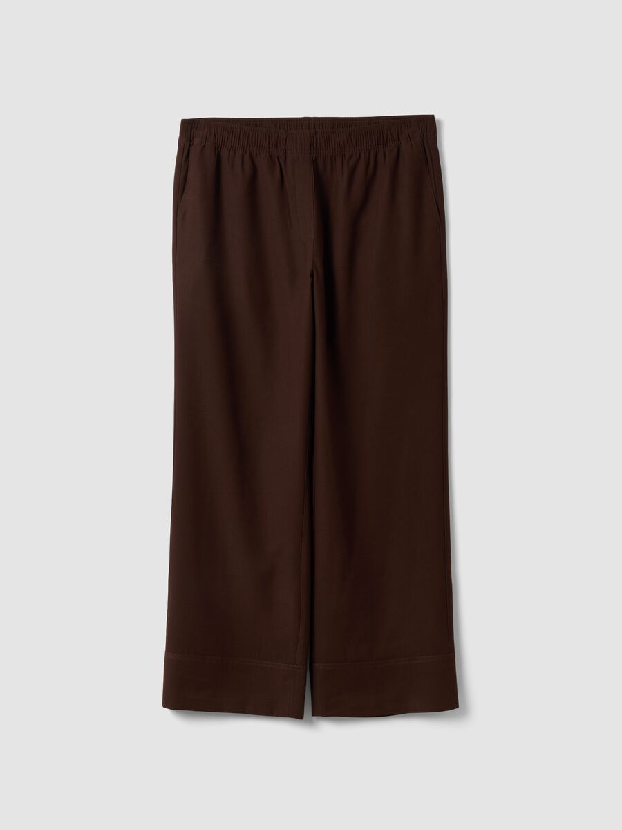 Brown wide-leg trousers in a viscose blend_4