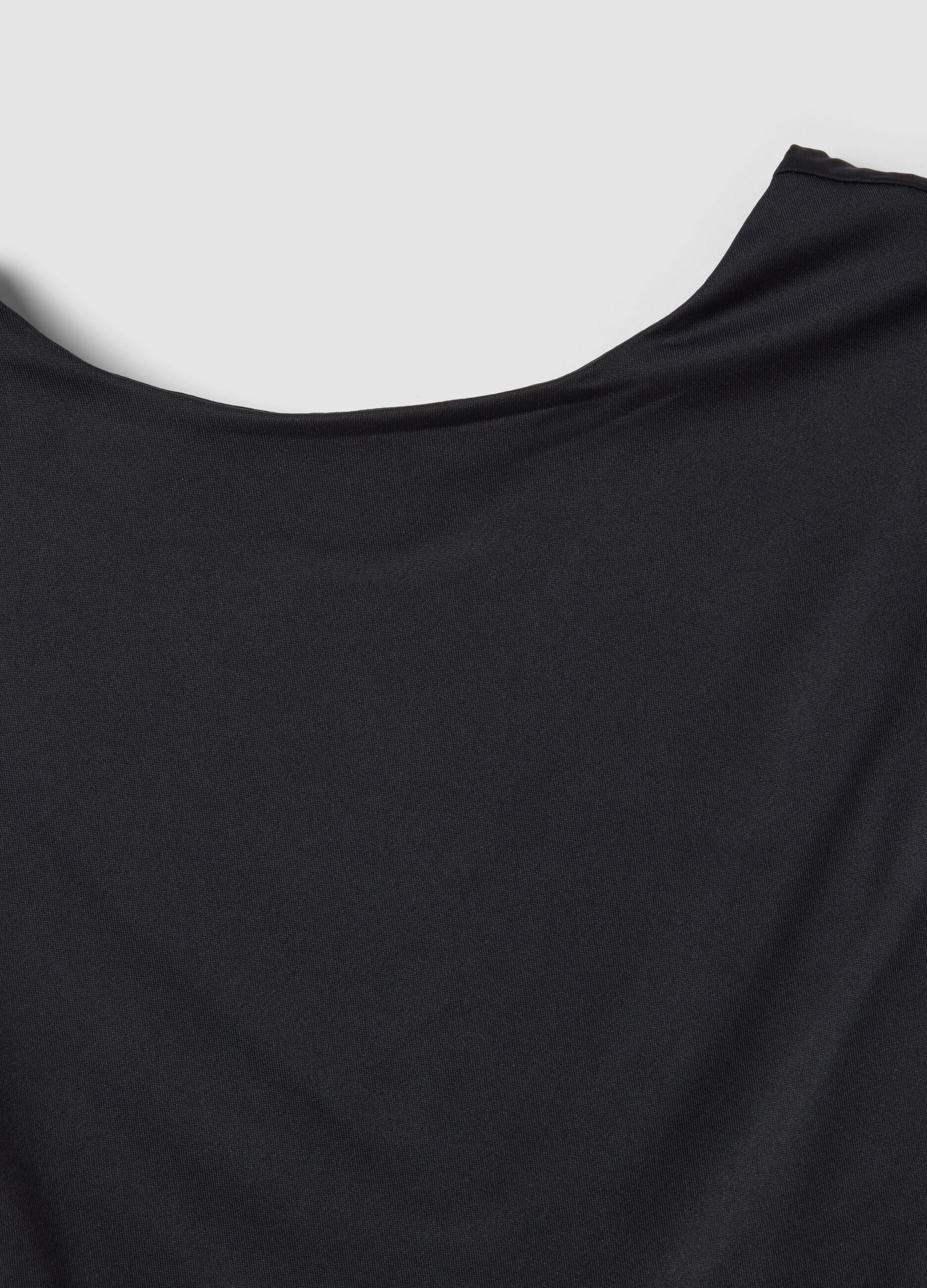 Black stretch fabric top