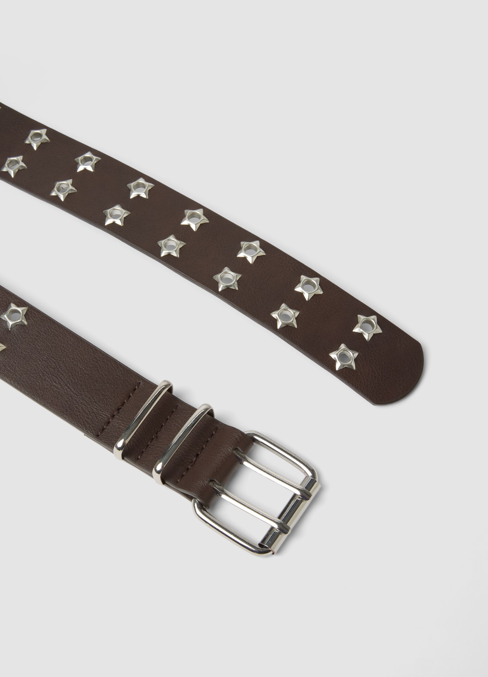 Brown belt with star studs