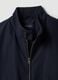 Navy blue regular-fit jacket with zip and high collar_2