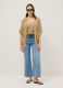Beige openwork viscose-blend cardigan_1