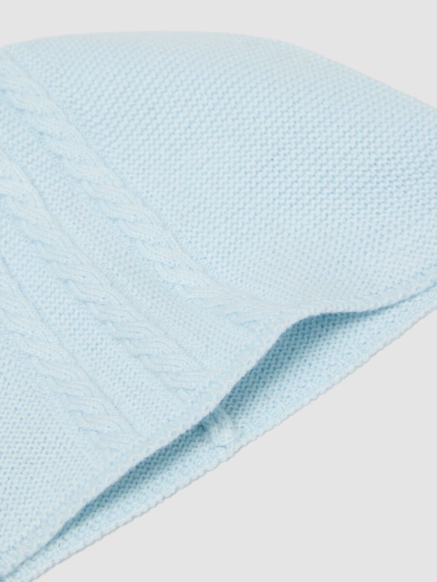 Light blue organic cotton knitted baby hat_2