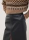 Black lined midi skirt with front slit_2