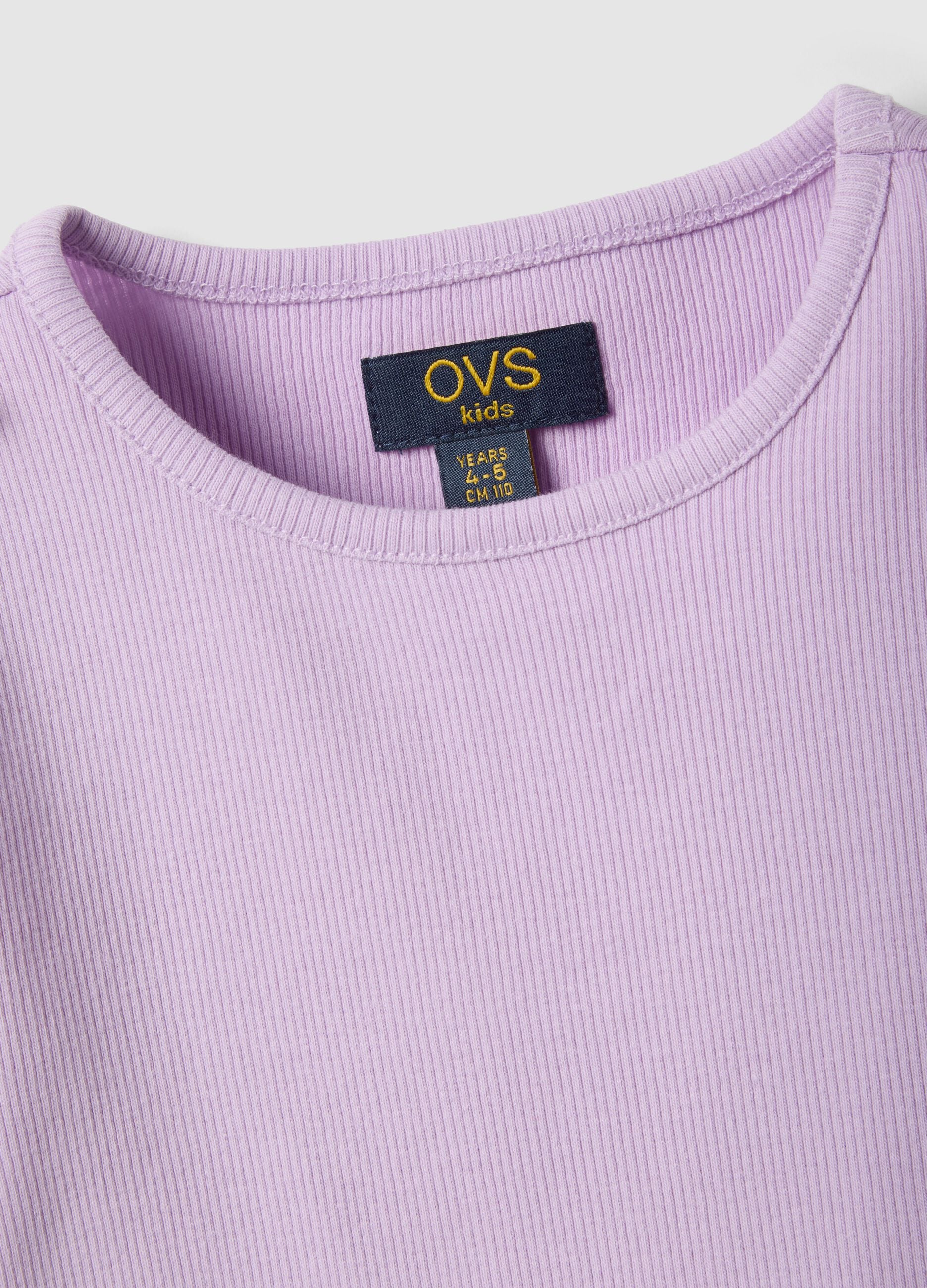 Girls' Regular Fit Purple Stretch Cotton T-shirt