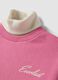 Pink cotton-blend sweatshirt with high neck, regular fit_1