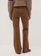 Brown flared trousers in stretch fabric_3