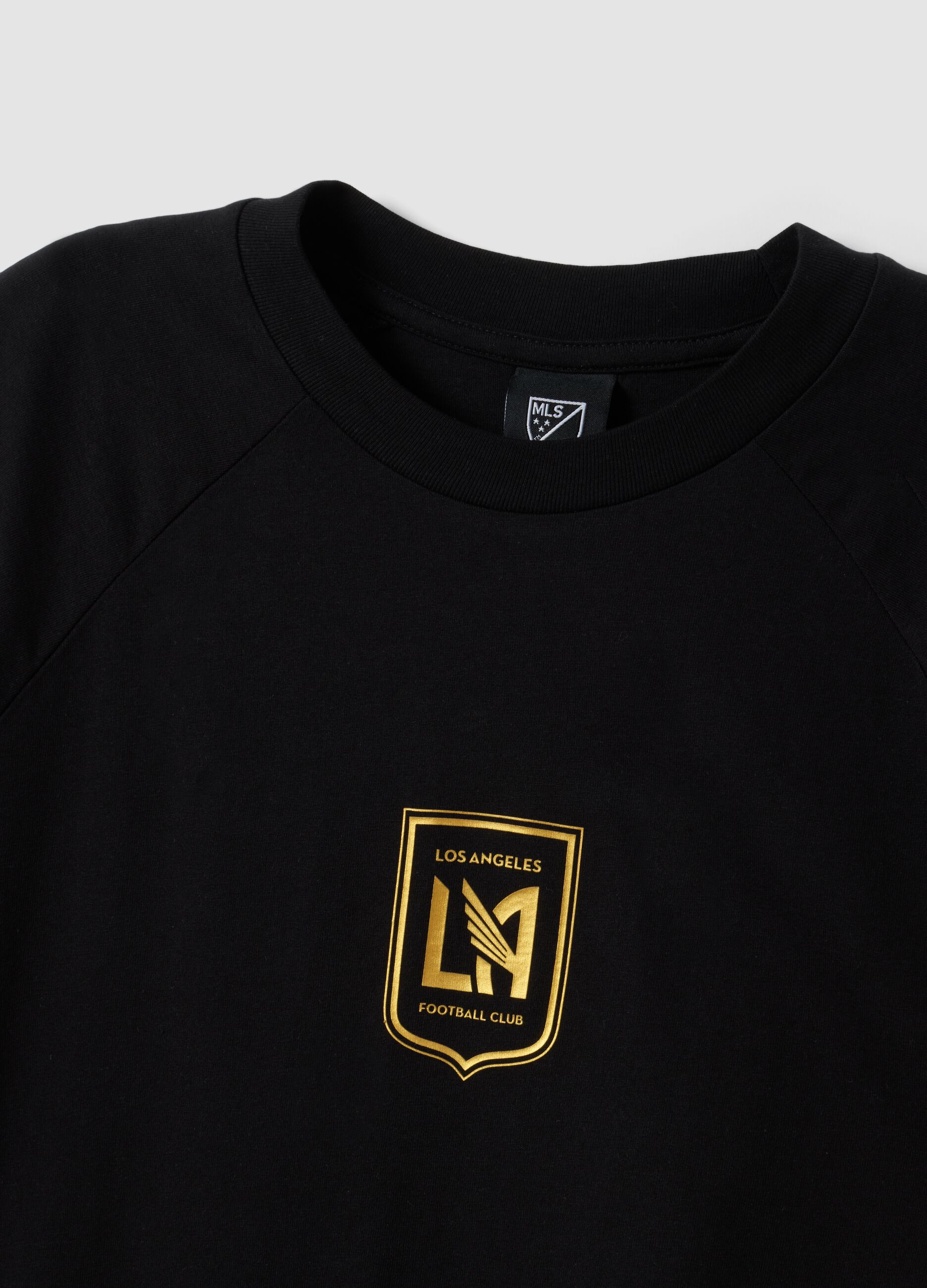 Black pure cotton T-shirt with Los Angeles FC print