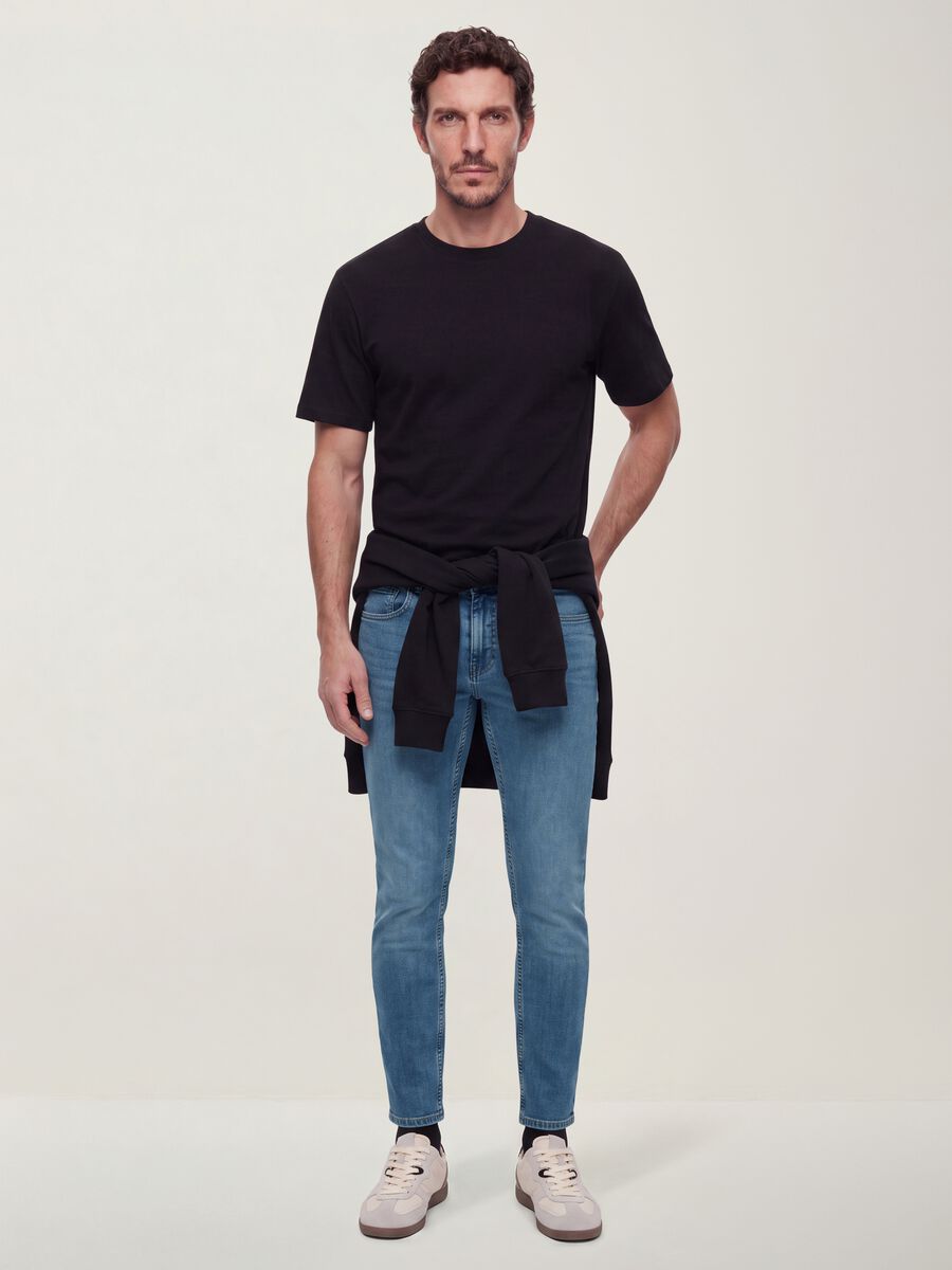 Light blue stretch-cotton skinny-fit denim jeans_0
