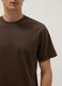 Brown regular fit crew neck T-shirt in pure cotton_3