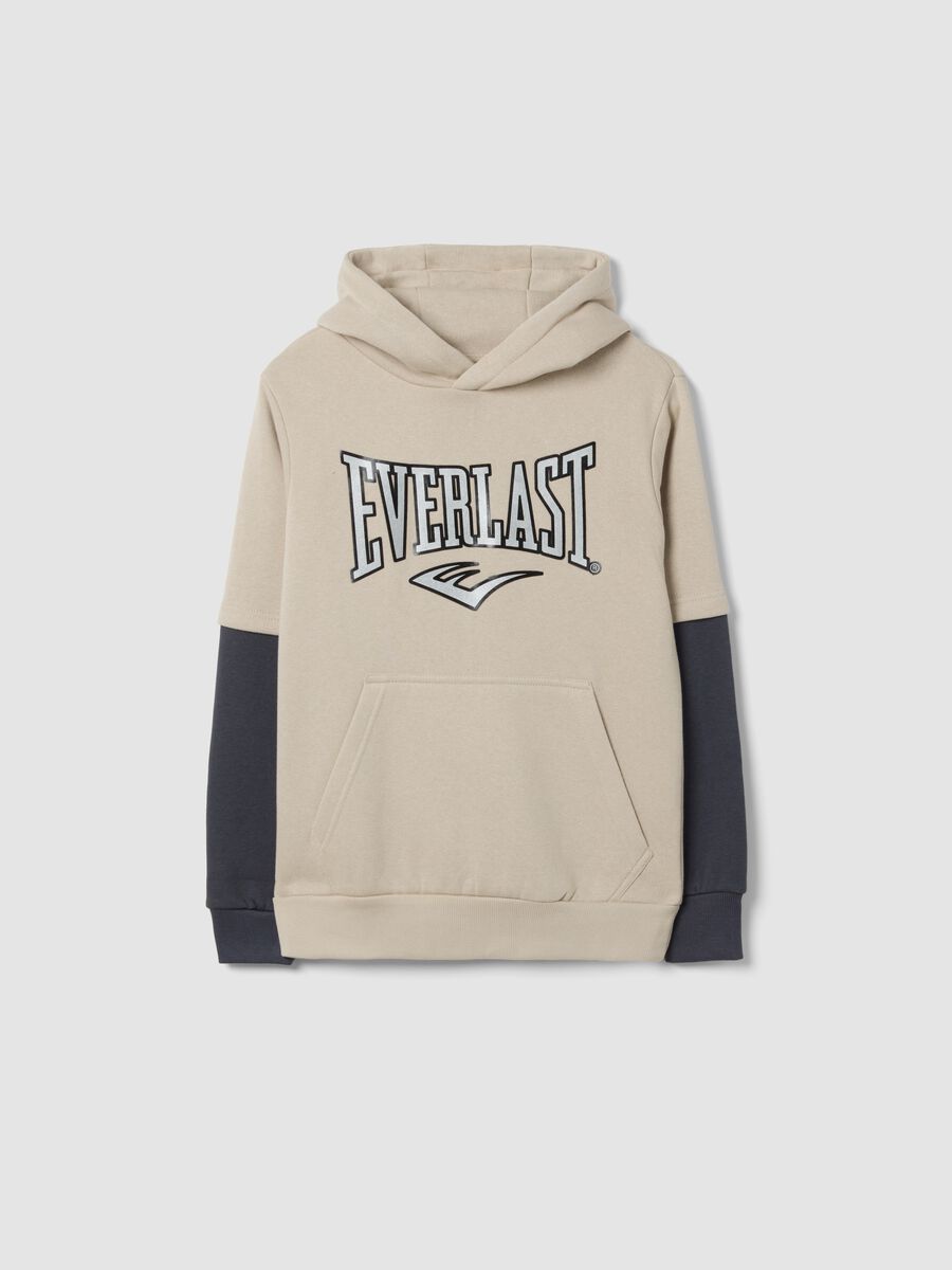 Beige cotton-blend hoodie_0