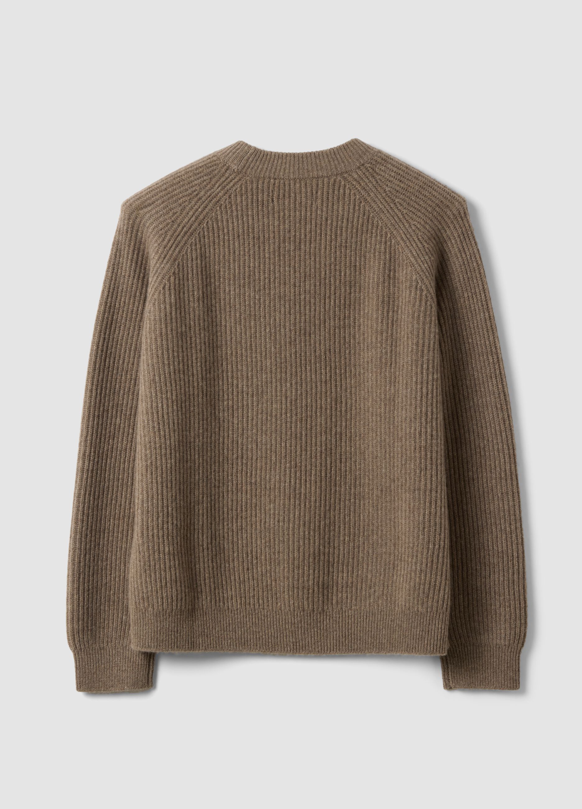 Brown pure cashmere oversized jumper