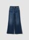 Blue high-waisted wide-leg stretch cotton jeans_4