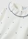 Baby girl white pure cotton bodysuit with ruffle collar and hearts_2