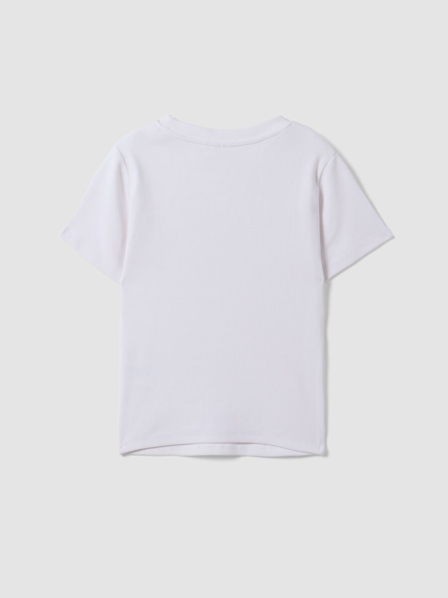 White stretch cotton T-shirt with Rolling Stones print_2