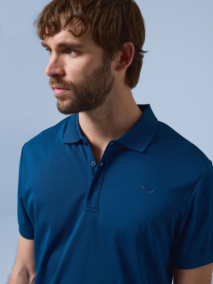 Polo blu con colletto classico traspirante ALTAVIA SAILING_2