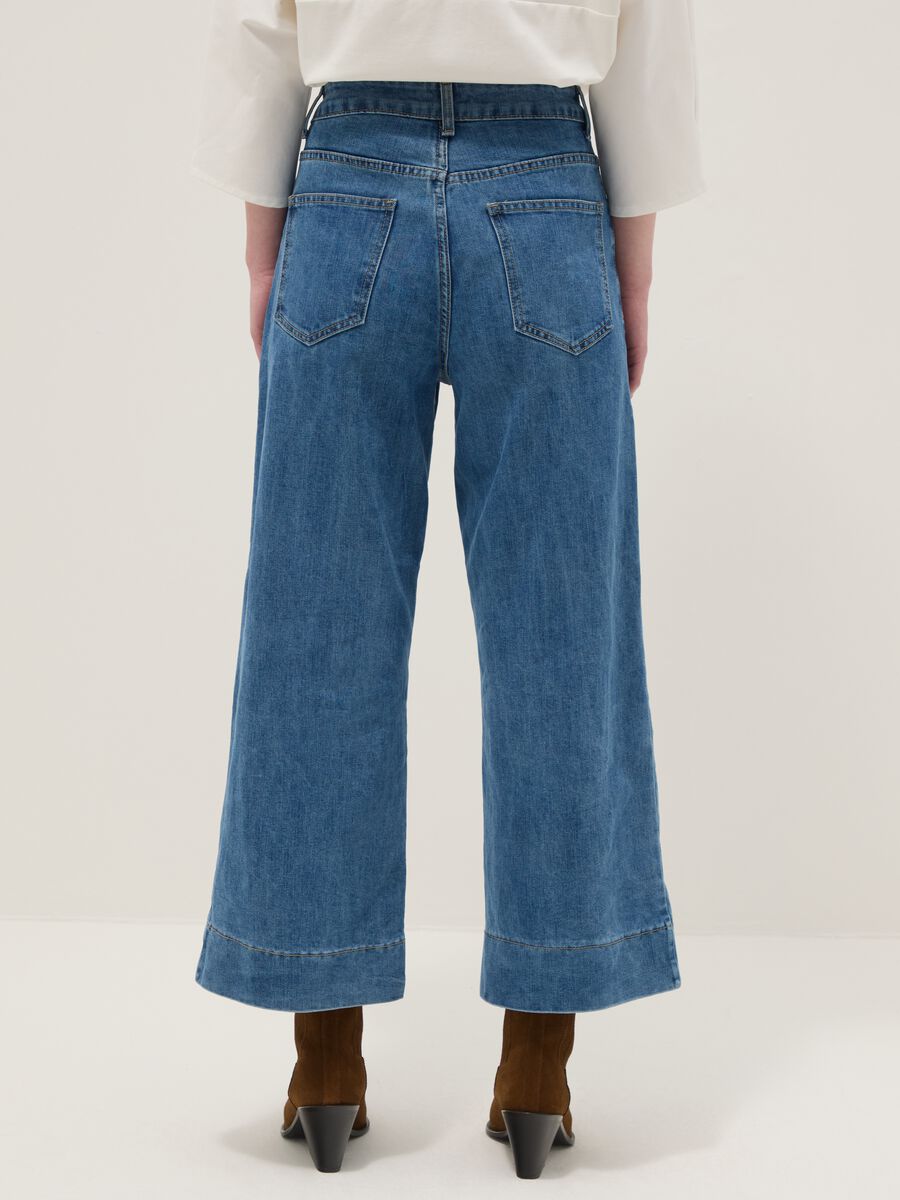 Pantaloni in misto cotone denim elasticizzato blu regular fit_2