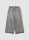 Girls' Grey Wide-Leg Pure Cotton Jeans with Elasticated Waist_1