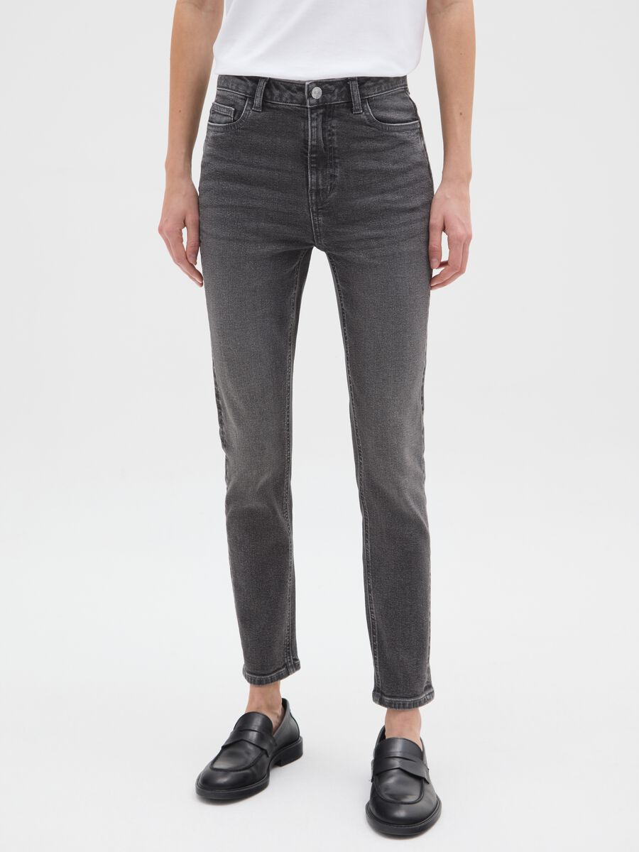 Grey Stretch Cotton Skinny Fit Jeans_1