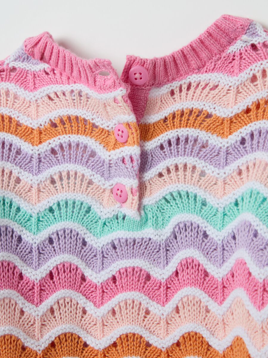 Cotton pullover with openwork design_3