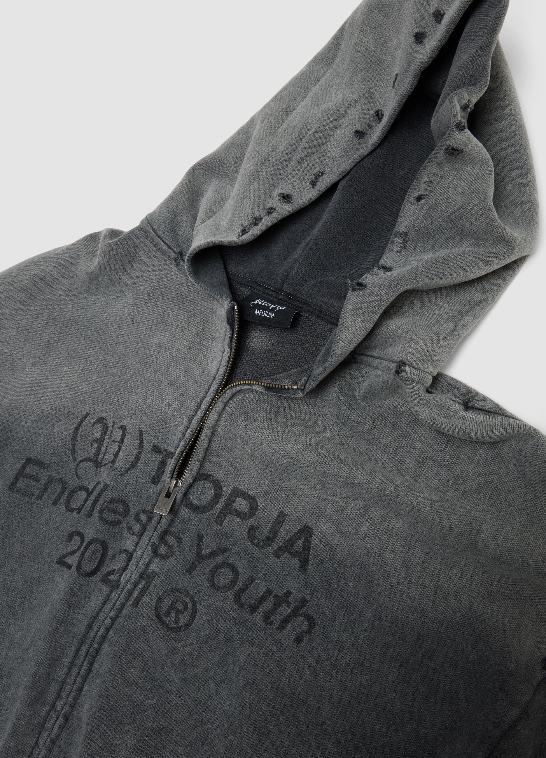 Full-Zip Hoodie Sunfaded Grey