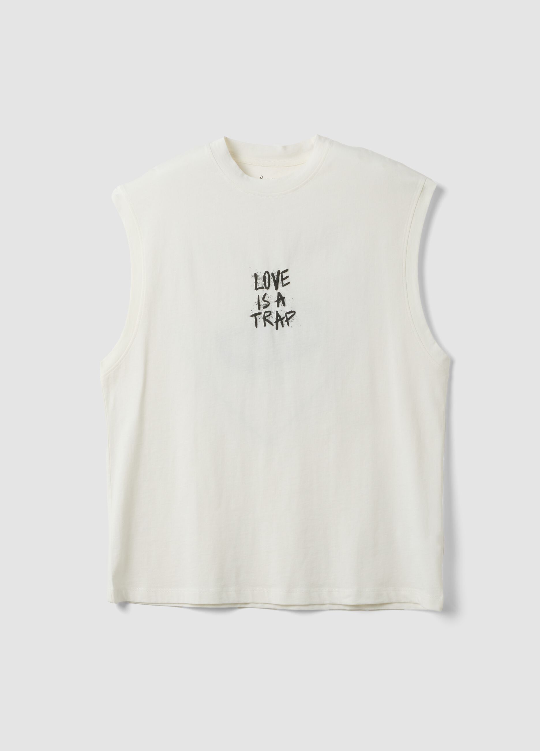 White pure cotton tank top