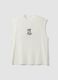 White pure cotton tank top_4