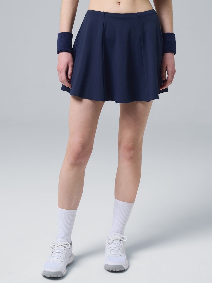 ALTAVIA COURT blue sports skirt in stretch technical fabric with integrated shorts_2