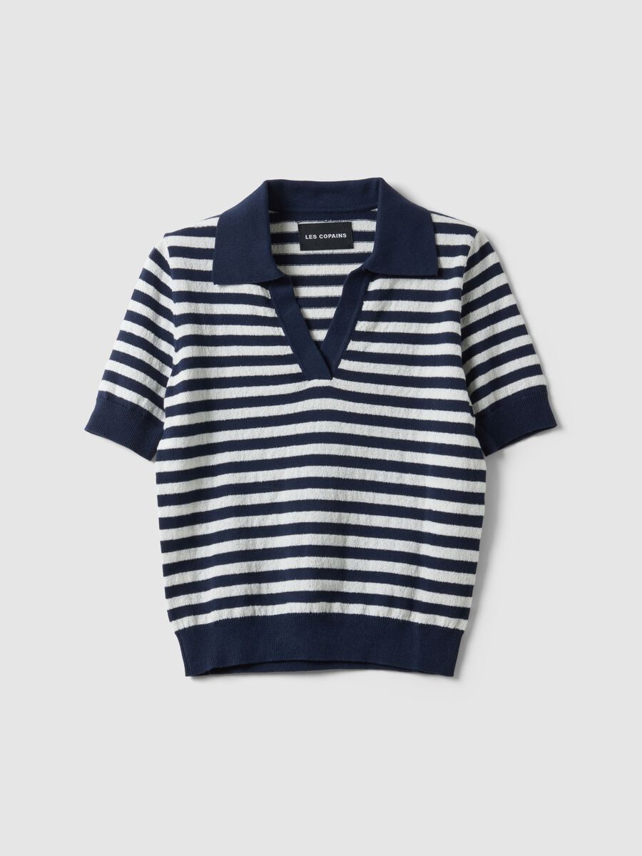 Regular fit multicolour striped cotton blend jumper_4
