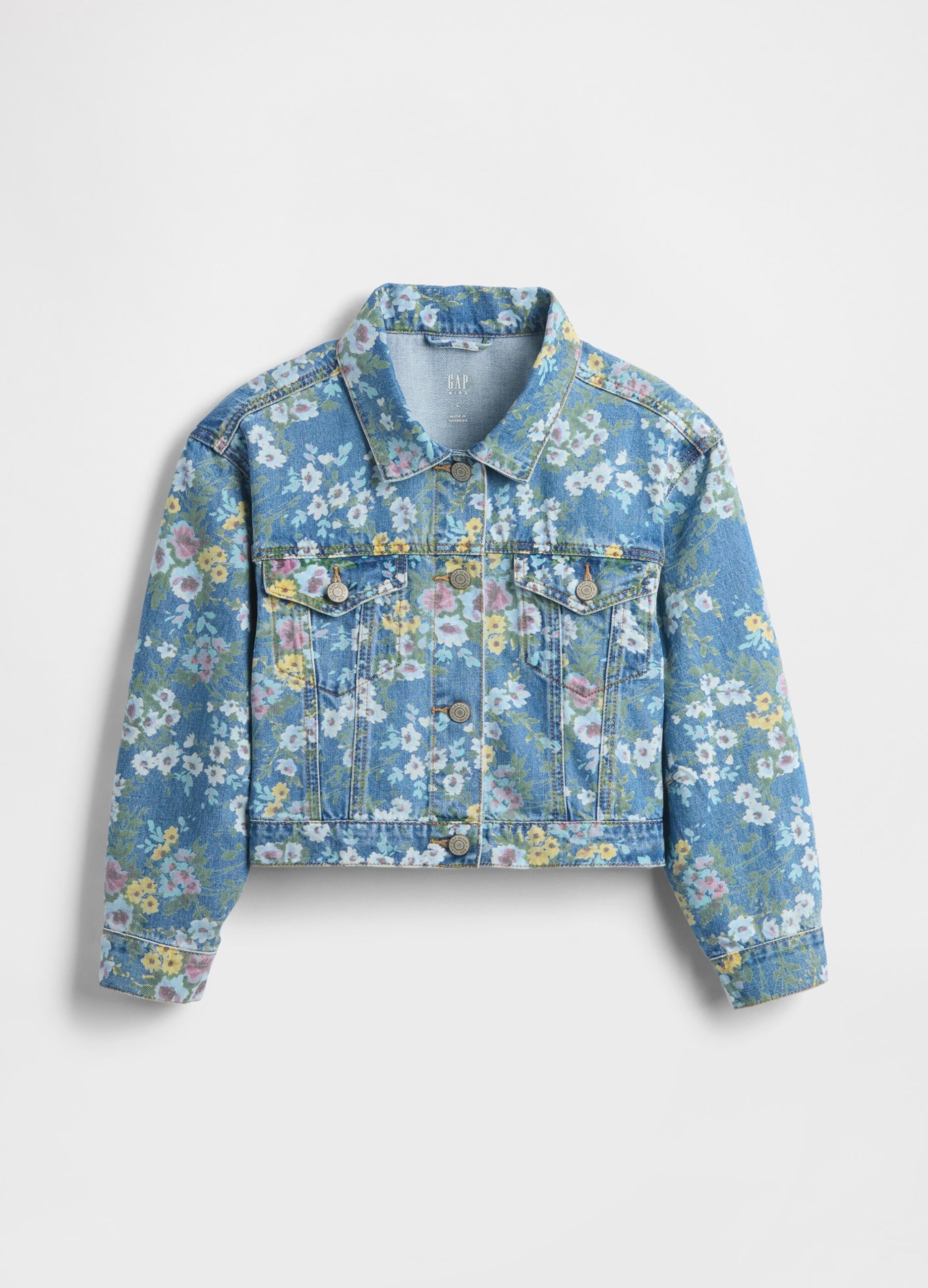 Multicolour Denim Jacket with Flowers