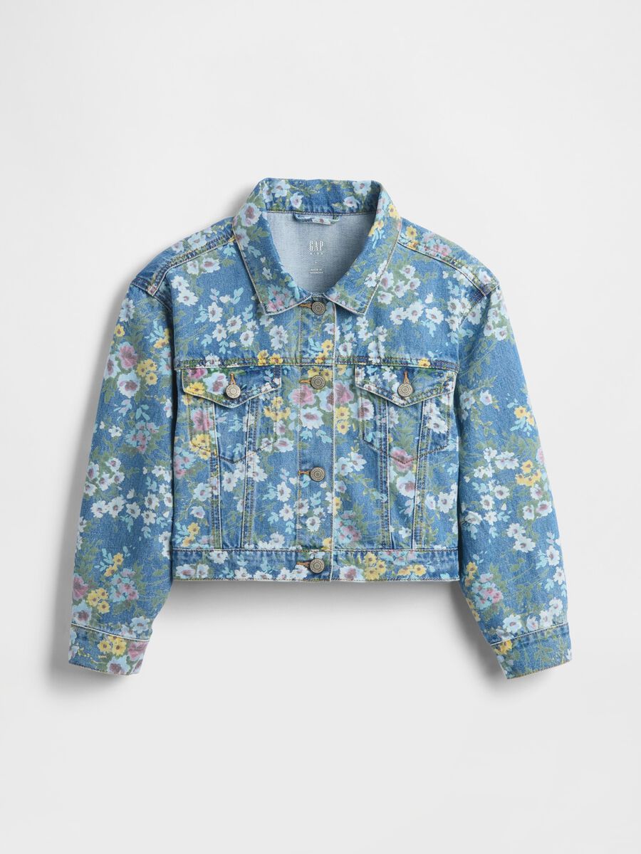 Multicolour Denim Jacket with Flowers_4