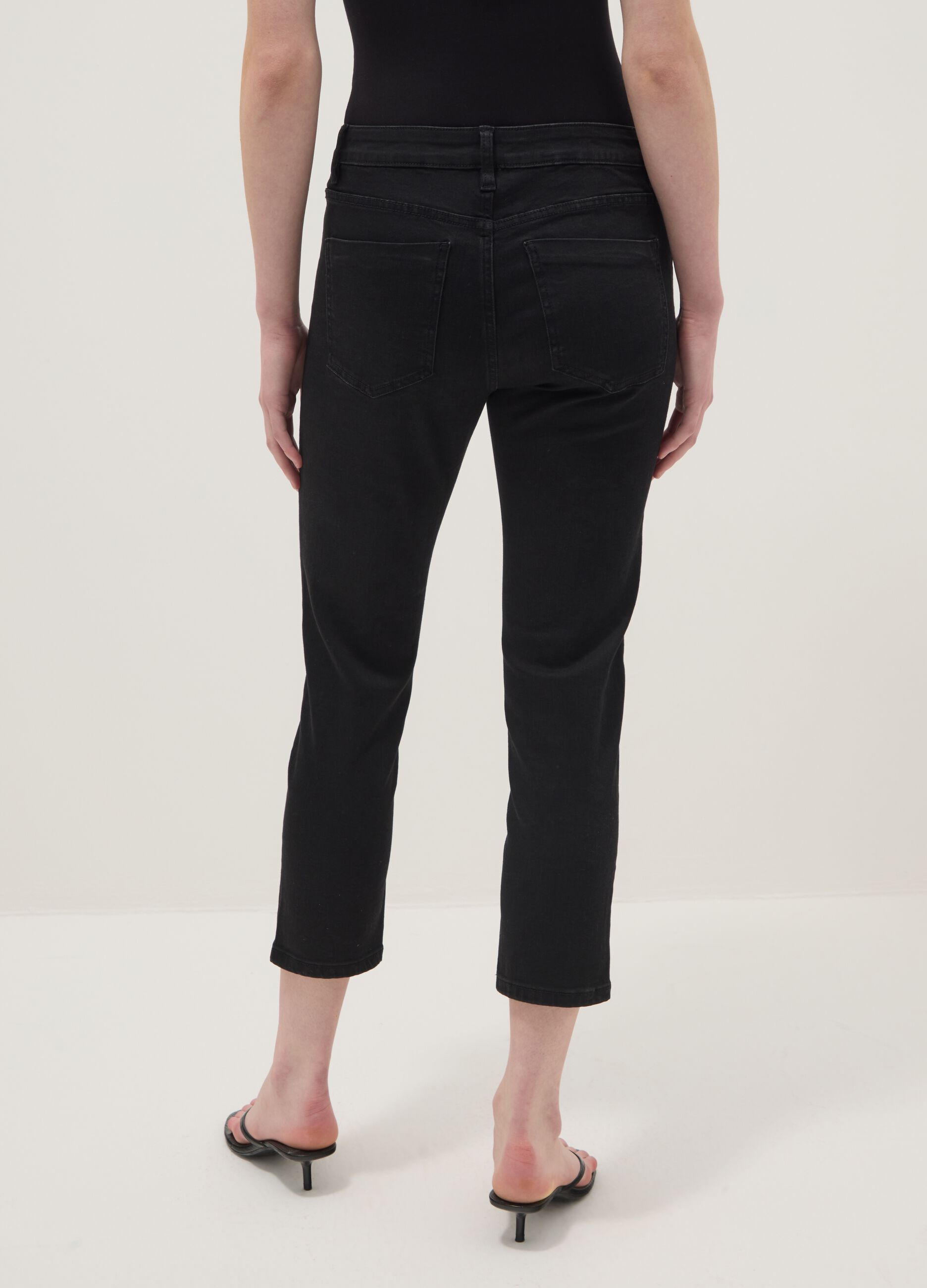 Black skinny jeans in stretch cotton and viscose