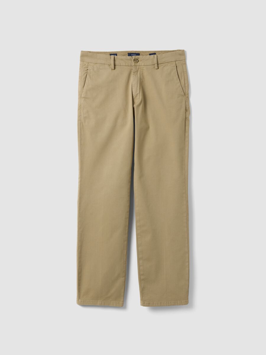 Beige stretch-cotton regular-fit chino trousers_4