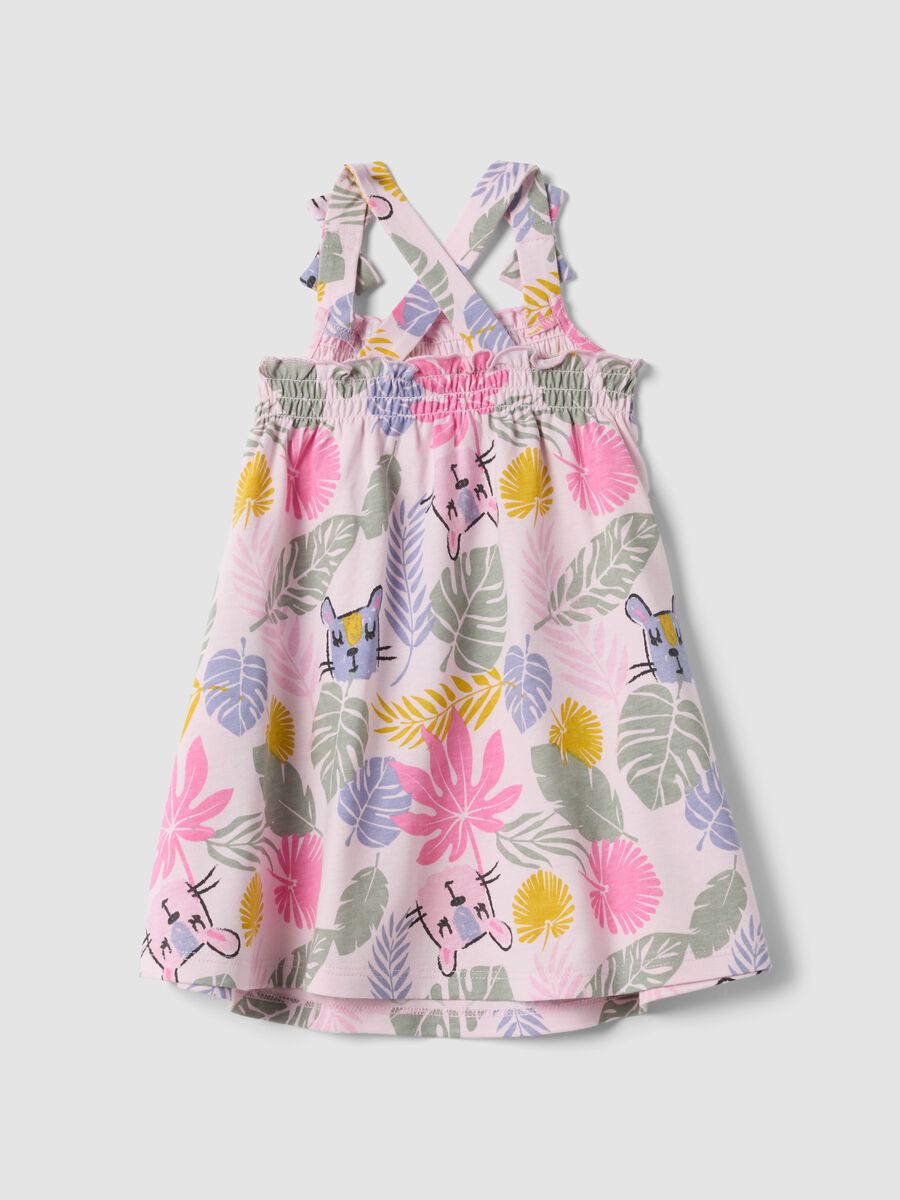Pink pure cotton floral dress for baby girl_1