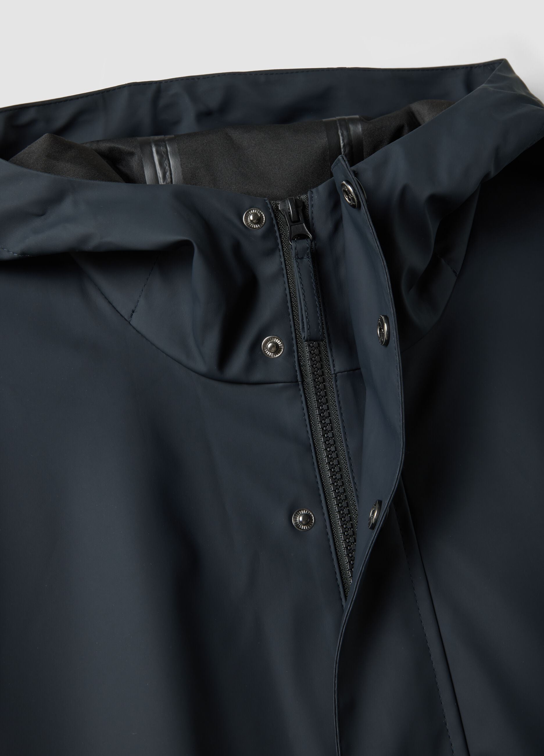Blue regular-fit raincoat with zip