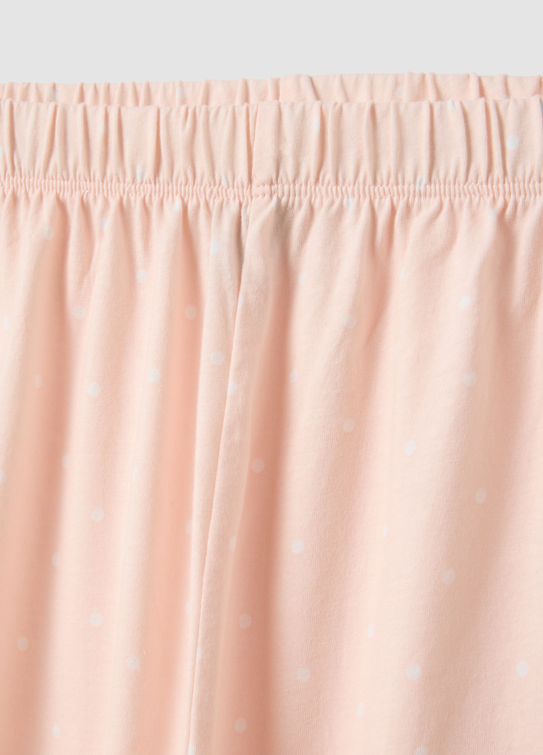 Pink polka dot pure cotton pyjama shorts regular fit