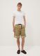 Beige baggy pure cotton Bermuda shorts_0