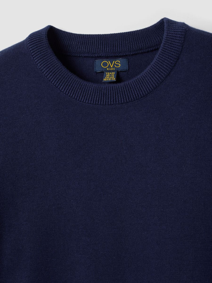 Maglia blu in puro cotone a maniche lunghe regular fit per ragazzo_4