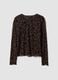 Black stretch floral-pattern T-shirt_4