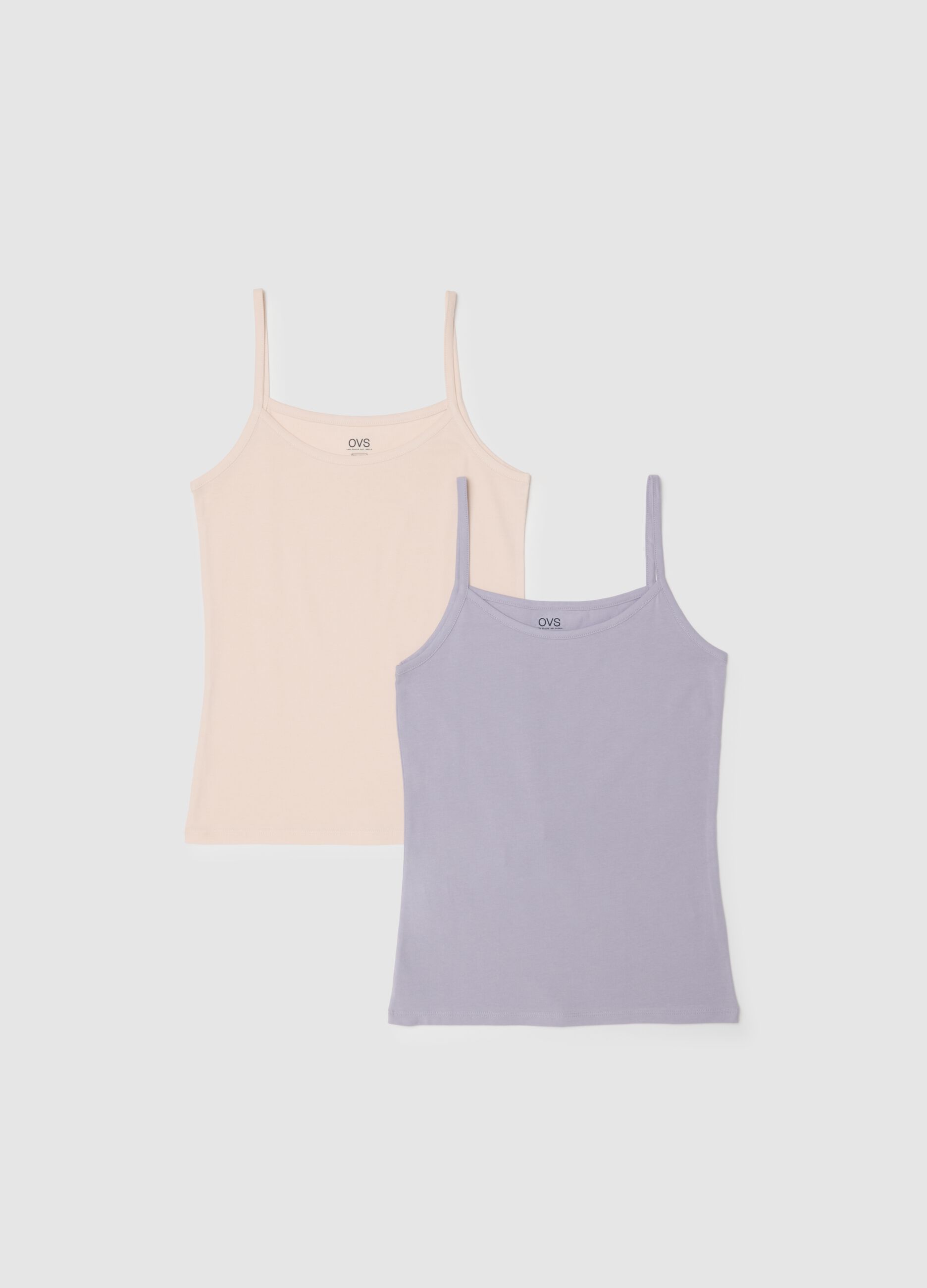 Two-pack vests in multicolour cotton blend regular fit