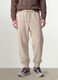 Jogger beige in misto cotone con fondo a polsino e coulisse_1