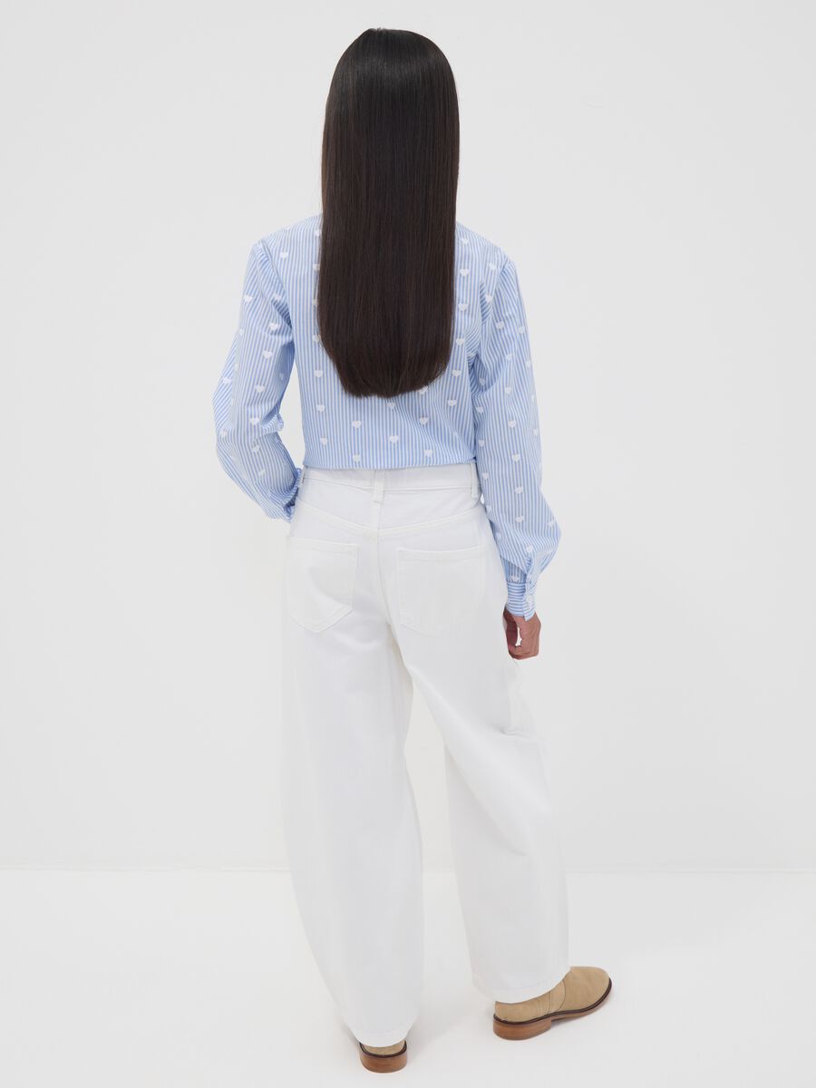 Girls&rsquo; white baggy pure cotton trousers_1