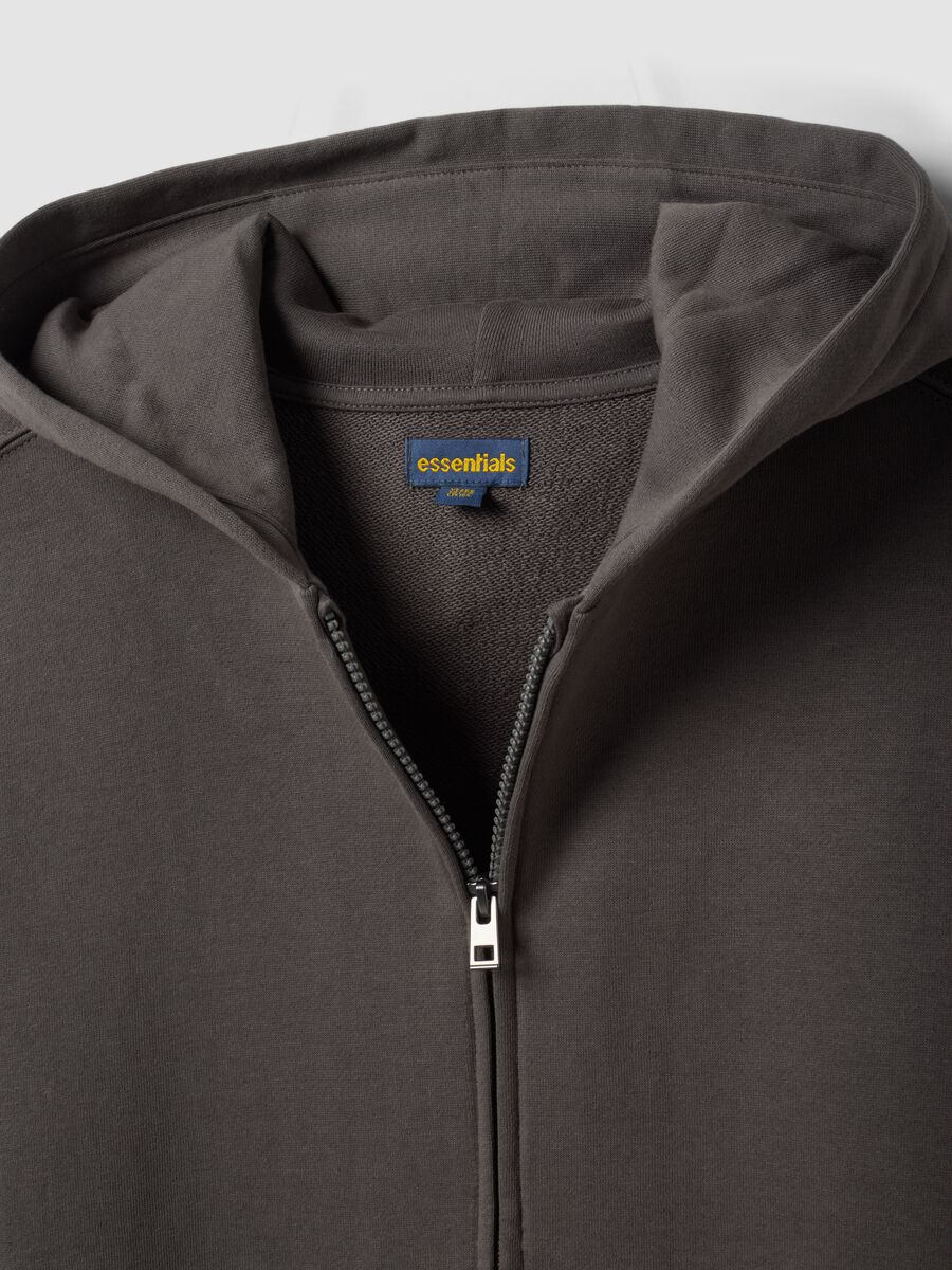 Grey organic cotton zip-up hoodie for boys, relaxed fit_6