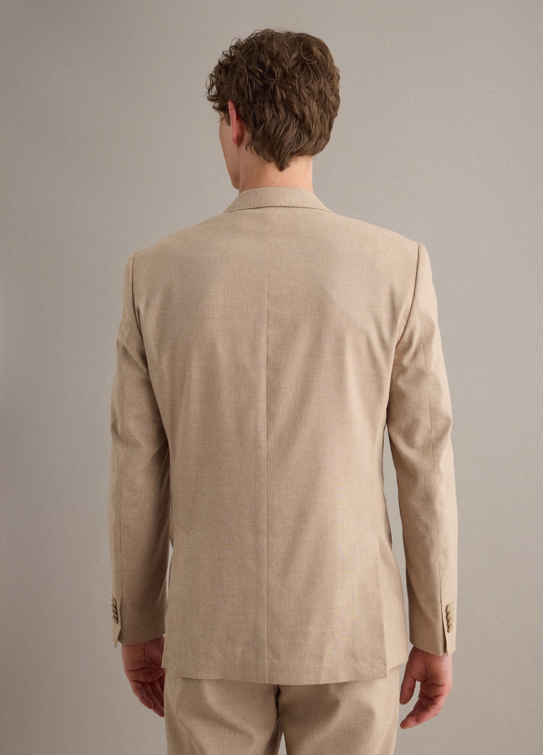 Slim Fit Beige Blazer