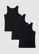 Pack of three black pure cotton tank tops regular fit_4