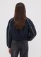 Black zip-up jacket with contrasting piping and high neck for girls_2