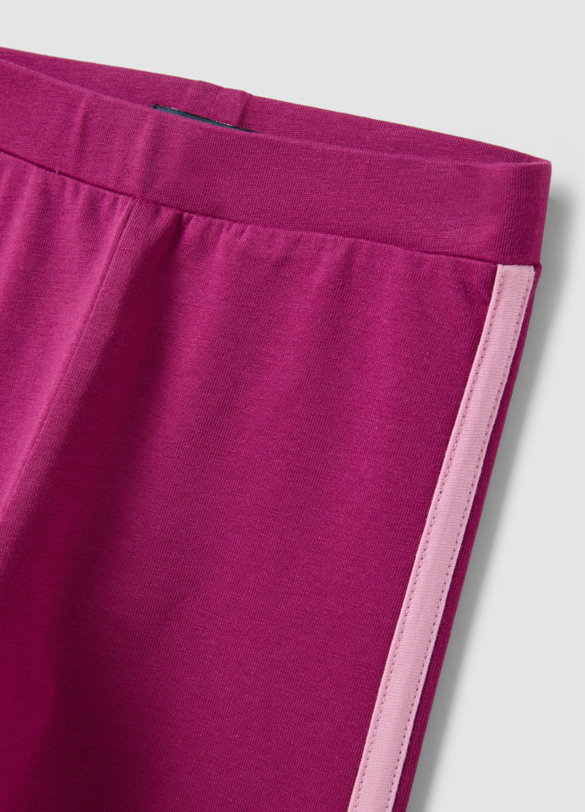 Girls&rsquo; purple skinny-fit organic stretch cotton leggings