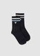 Blue organic stretch cotton socks with heart_0