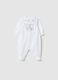 Baby girl's white pure cotton romper with embroidery and buttons_0