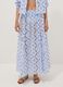 Blue organic cotton skirt with broderie anglaise embroidery_1