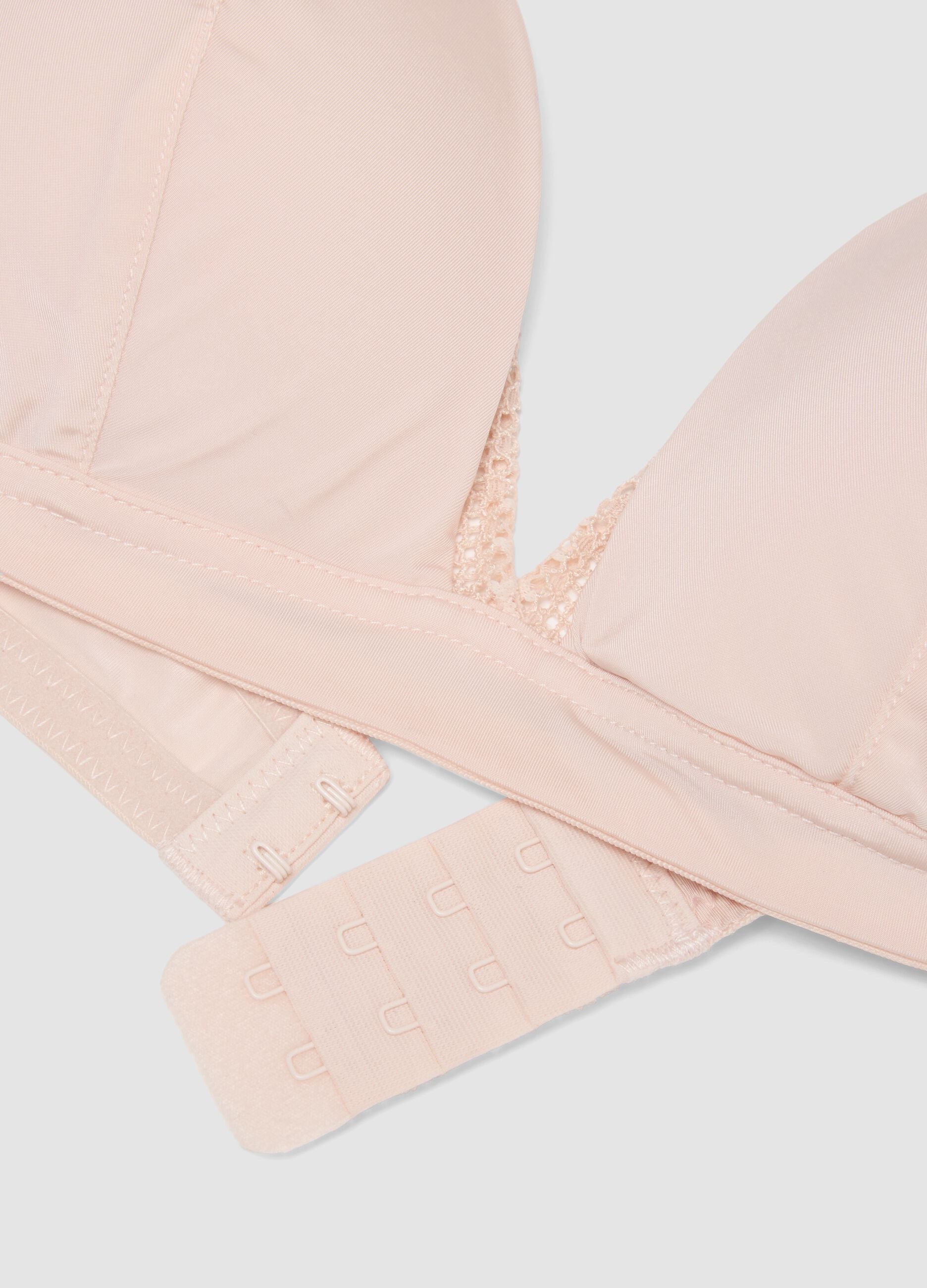 Pink triangle bra in stretch fabric with removable padding